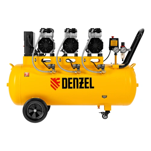Компрессор безмасляный, малошумный  DLS 2250/100, 2250 Вт, 3x750, 100 л, 410 л/мин блок управления/ Denzel по ценам производителя в Челябинске с доставкой по всей России