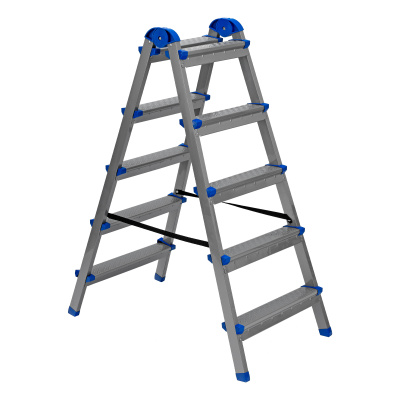 Стремянка двухсторонняя 5 ступеней, сталь профиль, стальные ступени, Сибртех по ценам производителя в Челябинске с доставкой по всей России