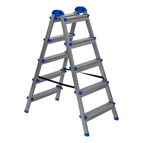 Стремянка двухсторонняя 5 ступеней, сталь профиль, стальные ступени, Сибртех по ценам производителя в Челябинске с доставкой по всей России