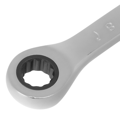 Ключ комбинированный трещоточный, 8 мм, CrV, зеркальный хром Matrix Professional по ценам производителя в Челябинске с доставкой по всей России