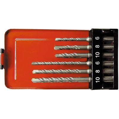 Набор буров по бетону, 6-8-10 х 110.6-8-10 х 160 мм, 6 шт, в пластиковой коробке, SDS Plus Matrix по ценам производителя в Челябинске с доставкой по всей России