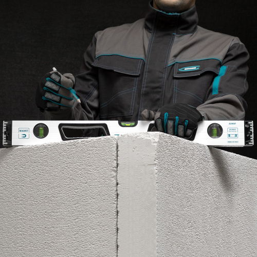 Уровень алюминиевый, 600 мм, усиленный, рукоятки, фрезерованный, 3 глазка, магнитный Gross по ценам производителя в Челябинске с доставкой по всей России