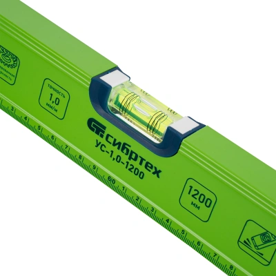 Уровень алюминиевый УС-1, 0-1200, фрезерованный, 3 глазка, рукоятки, 1200 мм Сибртех по ценам производителя в Челябинске с доставкой по всей России