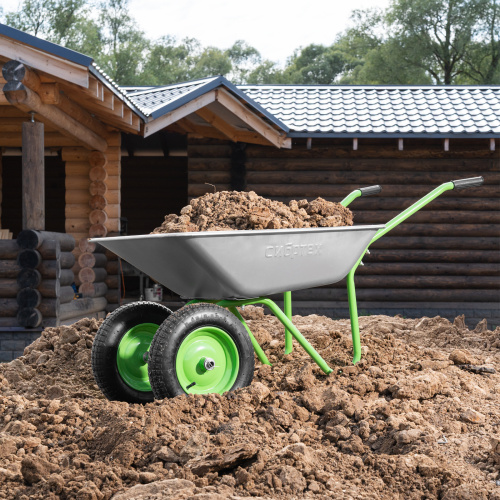 Тачка садовая, 2-х колесная, грузоподъемность 120 кг, объем 65 л Сибртех по ценам производителя в Челябинске с доставкой по всей России