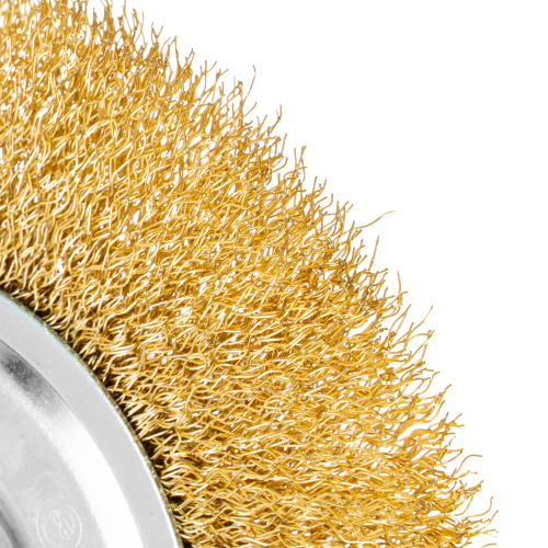 Щетка для УШМ, 150 мм, М14, плоская, латунированная витая проволока Matrix по ценам производителя в Челябинске с доставкой по всей России