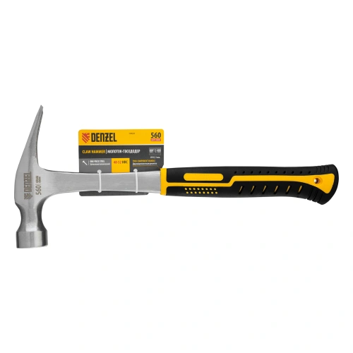 Молоток-гвоздодер 560 г, цельнометаллический, двухкомпонентная рукоятка Denzel по ценам производителя в Челябинске с доставкой по всей России