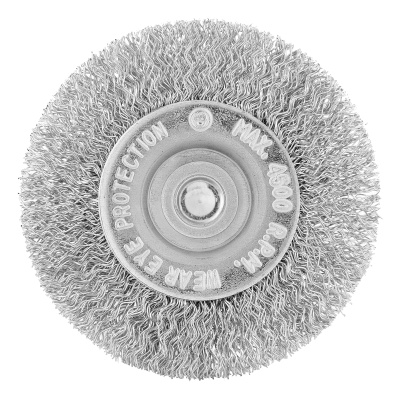 Щетка для дрели, 60 мм, плоская со шпилькой, витая проволока Сибртех по ценам производителя в Челябинске с доставкой по всей России