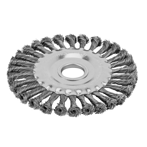 Щетка для УШМ 125 мм, посадка 22.2 мм, плоская, крученая металлическая проволока Сибртех по ценам производителя в Челябинске с доставкой по всей России