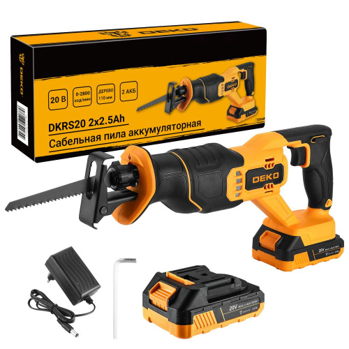Сабельная пила аккумуляторная DEKO DKRS20, 20В, 2х2.5Ач по ценам производителя в Челябинске с доставкой по всей России