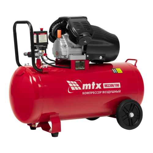Компрессор воздушный КК-2200/100, 2,2 кВт, 350 л/мин, 100 л, прямой привод, масляный MTX по ценам производителя в Челябинске с доставкой по всей России
