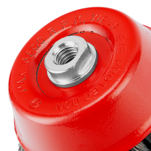 Щетка для УШМ, 125 мм, М14, "чашка", двухрядная, крученая проволока 0.5 мм Matrix по ценам производителя в Челябинске с доставкой по всей России