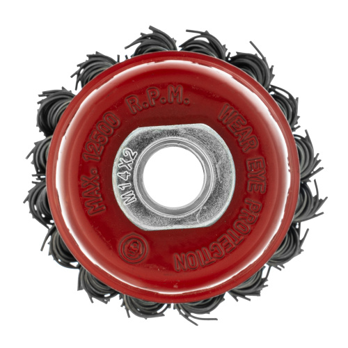 Щетка для УШМ, 65 мм, М14, "чашка", крученая проволока 0.8 мм Matrix по ценам производителя в Челябинске с доставкой по всей России