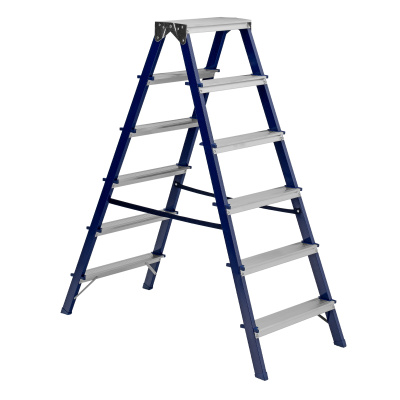 Стремянка двусторонняя 6 ступеней, стальная, Сибртех по ценам производителя в Челябинске с доставкой по всей России
