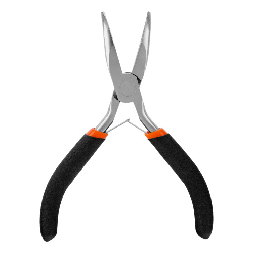 Длинногубцы изогнутые Mini, 130 мм, никелированные, авторазжим Sparta по ценам производителя в Челябинске с доставкой по всей России