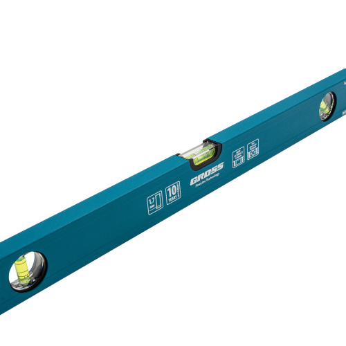 Уровень алюминиевый усиленный, 600 мм, 3 глазка Gross по ценам производителя в Челябинске с доставкой по всей России