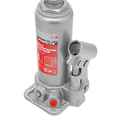 Домкрат гидравлический бутылочный, 4 т, высота подъема 194-372 мм, в пластиковый кейсе Matrix по ценам производителя в Челябинске с доставкой по всей России