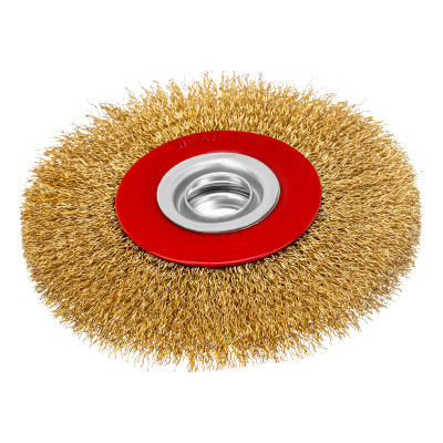 Щетка для точила, 125 мм, посадка 20 мм, плоская, латунированная витая проволока Matrix по ценам производителя в Челябинске с доставкой по всей России