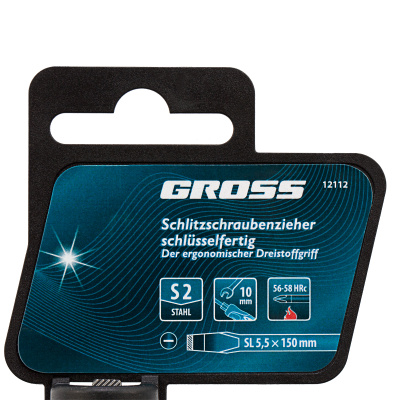 Отвертка SL5.5 x 150 мм, S2, трехкомпонентная рукоятка Gross по ценам производителя в Челябинске с доставкой по всей России
