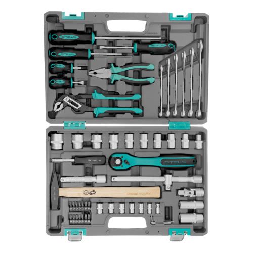 Набор инструментов, 1/2", Cr-V, S2, усиленный кейс, 58 предметов Stels по ценам производителя в Челябинске с доставкой по всей России