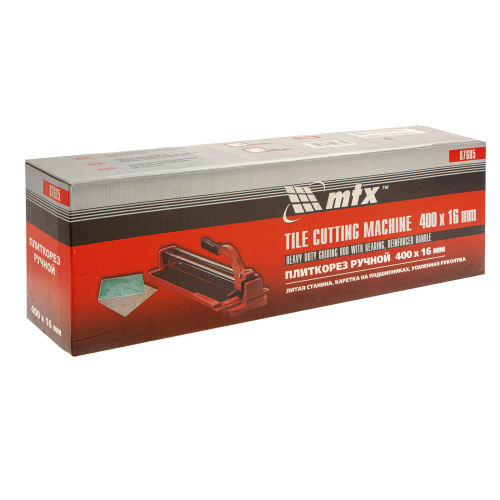 Плиткорез 400 х 16 мм, литая станина,каретка на подшипниках, усиленная рукоятка MTX по ценам производителя в Челябинске с доставкой по всей России
