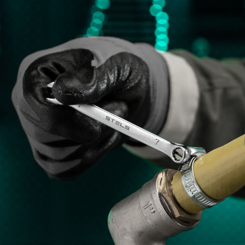 Ключ комбинированный, 7 мм, CrV, матовый хром Stels по ценам производителя в Челябинске с доставкой по всей России