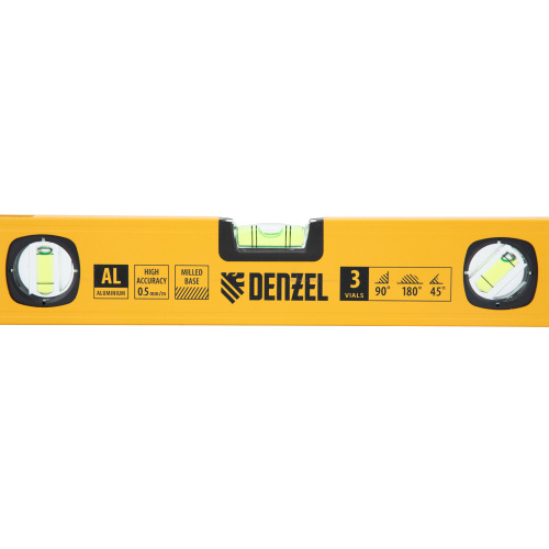 Уровень алюминиевый, магнит., фрезерованный, 3 глазка (1 зеркал.) 0,5 мм/м, 400 мм Denzel по ценам производителя в Челябинске с доставкой по всей России