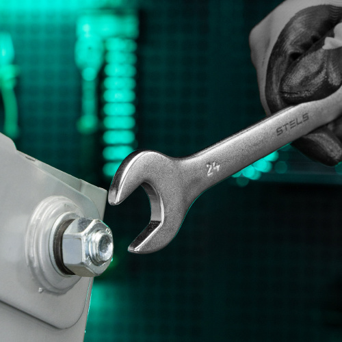 Ключ комбинированный, 24 мм, CrV, матовый хром Stels по ценам производителя в Челябинске с доставкой по всей России