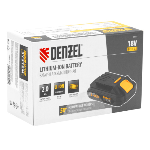 Батарея аккумуляторная IB-18-2.0, Li-Ion, 18 В, 2.0 А/ч Denzel по ценам производителя в Челябинске с доставкой по всей России