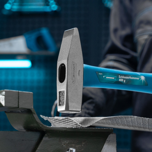 Молоток слесарный, 400 г, квадратный боек, фибергласовая обрезиненная рукоятка Gross по ценам производителя в Челябинске с доставкой по всей России