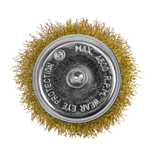 Щетка для дрели, 65 мм, "чашка" со шпилькой, латунированная витая проволока Matrix по ценам производителя в Челябинске с доставкой по всей России