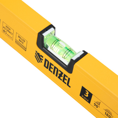 Уровень алюминиевый, магнит, фрезерованный, 3 глазка (1 зеркал.) 0,5 мм/м, 800 мм Denzel по ценам производителя в Челябинске с доставкой по всей России
