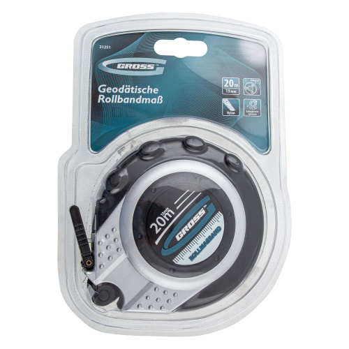 Рулетка геодезическая 20 м х 13 мм, закрытый корпус, металлическая лента, нейлон Gross по ценам производителя в Челябинске с доставкой по всей России