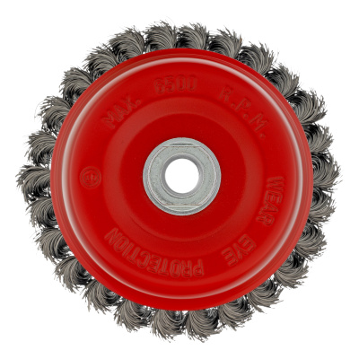 Щетка для УШМ, 125 мм, М14, "чашка", крученая проволока 0.35 мм Matrix по ценам производителя в Челябинске с доставкой по всей России