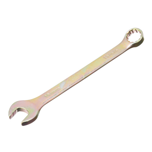 Ключ комбинированный, 15 мм, желтый цинк Сибртех по ценам производителя в Челябинске с доставкой по всей России