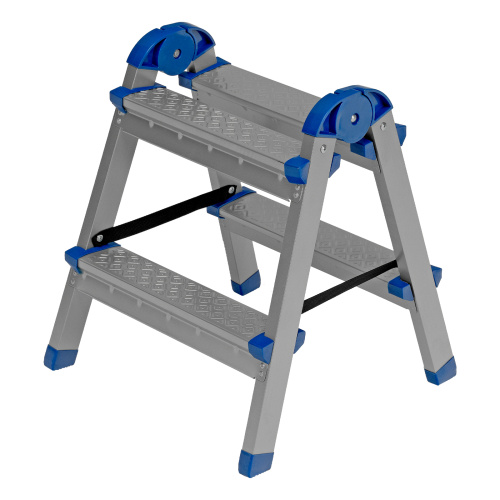 Стремянка двухсторонняя 2 ступени, сталь профиль, стальные ступени, Россия Сибртех по ценам производителя в Челябинске с доставкой по всей России