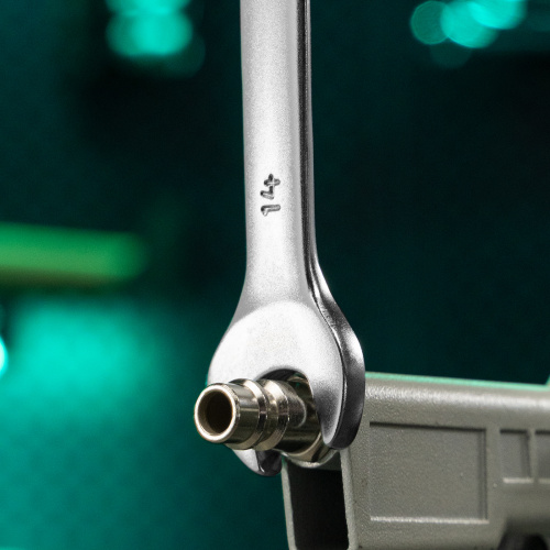 Ключ комбинированный, 14 мм, CrV, матовый хром Stels по ценам производителя в Челябинске с доставкой по всей России