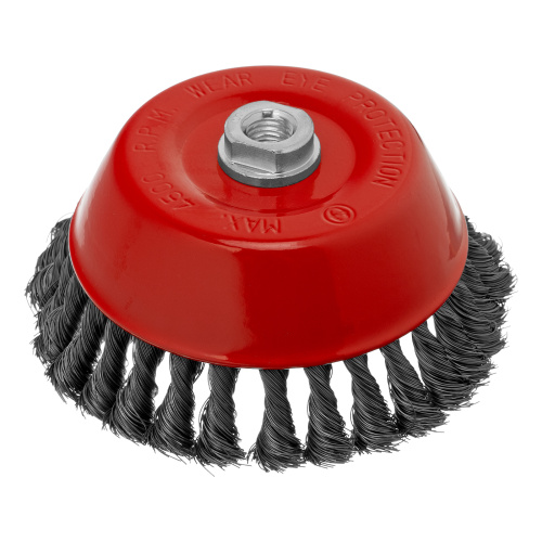 Щетка для УШМ, 150 мм, М14, "чашка", крученая проволока 0.35 мм Matrix по ценам производителя в Челябинске с доставкой по всей России