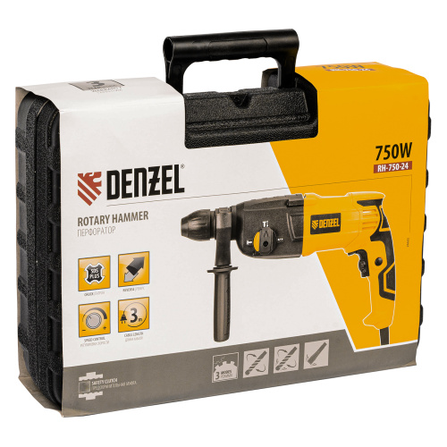 Перфоратор электрический RH-750-24, SDS-plus, 750 Вт, 2.5 Дж, 3 режима Denzel по ценам производителя в Челябинске с доставкой по всей России
