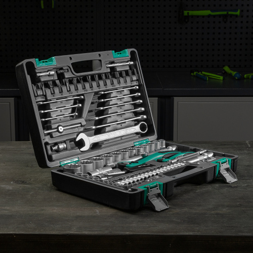 Набор инструментов 1/2", 1/4", CrV, 12 гранные головки, пластиковый кейс, 82 предмета Stels по ценам производителя в Челябинске с доставкой по всей России