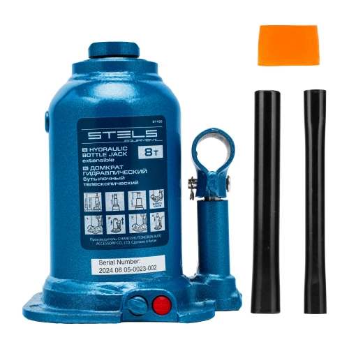 Домкрат гидравлический бутылочный телескопический, 8 т, подъем 180-410 мм Stels по ценам производителя в Челябинске с доставкой по всей России
