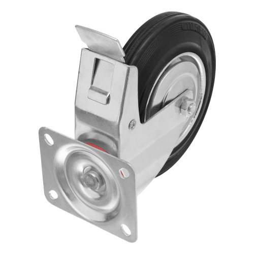 Колесо поворотное с тормозом D 125 мм, крепление  платформенное Сибртех по ценам производителя в Челябинске с доставкой по всей России