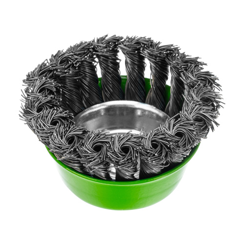 Щетка для УШМ, 75 мм, М14, "чашка", крученая металлическая проволока Сибртех по ценам производителя в Челябинске с доставкой по всей России