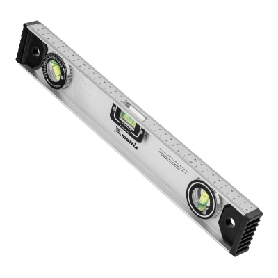 Уровень алюминиевый "Рельс", 400 мм, 3 глазка (1 поворотный) Matrix по ценам производителя в Челябинске с доставкой по всей России