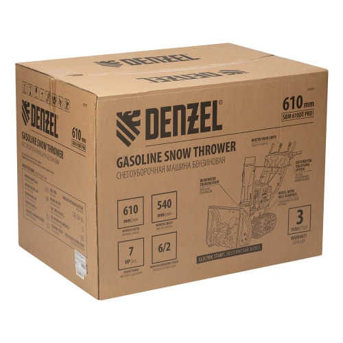 Бензиновая снегоуборочная машина SBM 610DT PRO, 212cc, гусеницы, эл.старт, блок. дифф. Denzel по ценам производителя в Челябинске с доставкой по всей России
