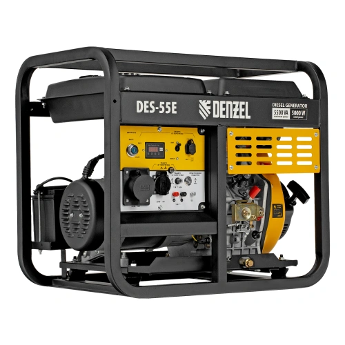 Генератор дизельный DES-55E, 5,5 кВт, 230 В, 11 л, электростартер Denzel по ценам производителя в Челябинске с доставкой по всей России