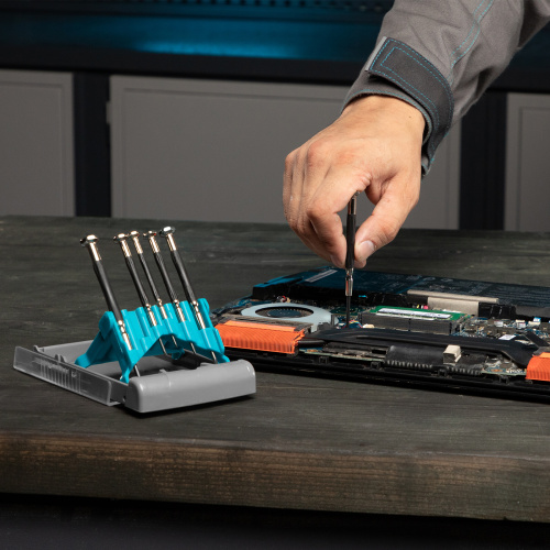 Набор отверток для точной механики, CrMo, металлические обрезиненные рукоятки, 6 шт, бокс трансформер Gross по ценам производителя в Челябинске с доставкой по всей России