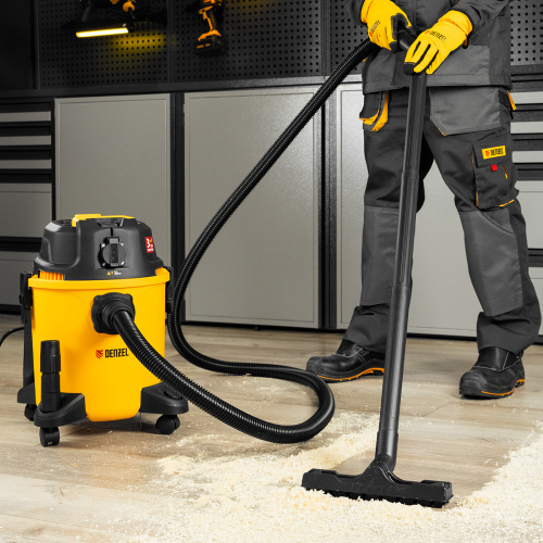 Пылесос строительный RVC20, 1400 Вт, бак 20 л, шланг 3 м, розетка с автосинхр. Denzel по ценам производителя в Челябинске с доставкой по всей России