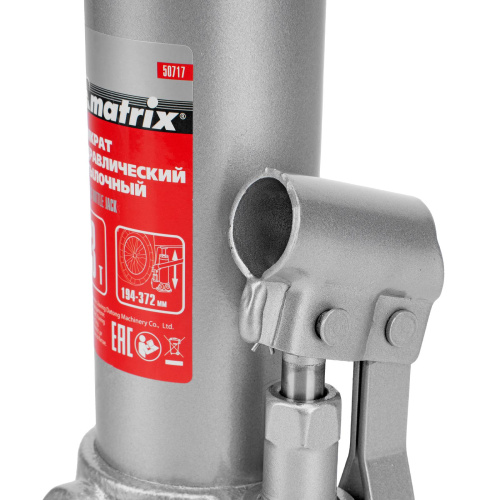 Домкрат гидравлический бутылочный, 3 т, высота подъема 194-372 мм Matrix по ценам производителя в Челябинске с доставкой по всей России