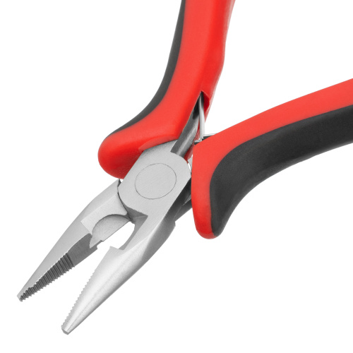 Длинногубцы прямые Mini, 130 мм, никелированные, авторазжим, двухкомпонентные рукоятки Matrix по ценам производителя в Челябинске с доставкой по всей России