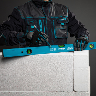 Уровень алюминиевый усиленный, 800 мм, 3 глазка Gross по ценам производителя в Челябинске с доставкой по всей России